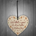Lockdown Quarantine Memory Wood Heart Christmas Tree Decor