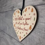 Lockdown Quarantine Memory Wood Heart Christmas Tree Decor