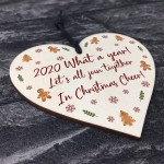 Lockdown Quarantine Memory Wood Heart Christmas Tree Decor