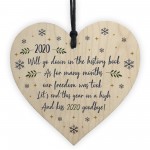2020 Lockdown Poem Wooden Heart Christmas Tree Decoration