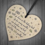 2020 Lockdown Poem Wooden Heart Christmas Tree Decoration