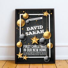 Personalised First Christmas In Our New Home Framed Print Couple