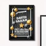 Personalised First Christmas In Our New Home Framed Print Couple