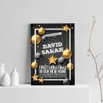 Personalised First Christmas In Our New Home Fraed Print Couple
