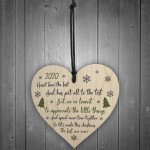 Lockdown Poem Wooden Heart Christmas Tree Decoration Bauble
