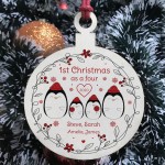 Personalised Christmas Hanging Bauble First 1st Family Christmas