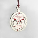 Personalised Christmas Hanging Bauble First 1st Family Christmas