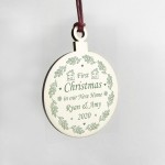 New Home Christmas Decoration Wood Bauble PERSONALISED Gift