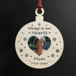 PERSONALISED Photo Christmas Tree Bauble Memorial Plaque