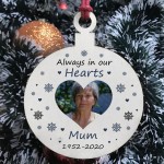 PERSONALISED Photo Christmas Tree Bauble Memorial Plaque