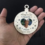 PERSONALISED Photo Christmas Tree Bauble Memorial Plaque