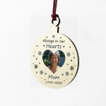 PERSONALISED Photo Christmas Tree Bauble Memorial Plaque