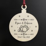 Personalised Wood Tree Bauble Christmas Decoration Gift For Him