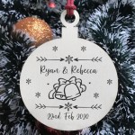 Personalised Wood Tree Bauble Christmas Decoration Gift For Him