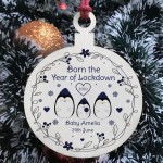 Personalised Baby's First Christmas Bauble Wood Tree Decoration