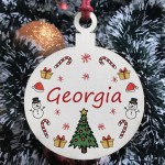 Personalised Christmas Wood Bauble For Daughter Son Baby