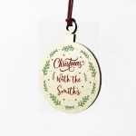 Personalised Wooden Christmas Tree Decoration Family Bauble 