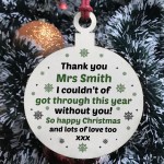 Personalised Christmas Thank You Gift For Teacher Assistant Wood