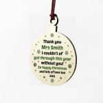 Personalised Christmas Thank You Gift For Teacher Assistant Wood