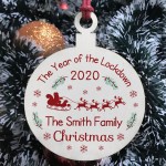 Personalised Christmas Year Of The Lockdown 2020 Wood Bauble