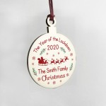 Personalised Christmas Year Of The Lockdown 2020 Wood Bauble