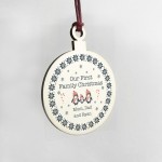 First Family Christmas Wood Bauble Xmas Tree Decoration Gift