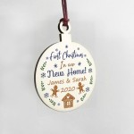 New Home 1st Christmas Wood Bauble PERSONALISED Tree Decor