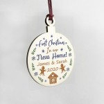 New Home 1st Christmas Wood Bauble PERSONALISED Tree Decor