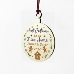 New Home 1st Christmas Wood Bauble PERSONALISED Tree Decor