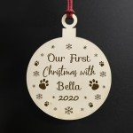 First Christmas With Dog Cat PERSONALISED Tree Decoration