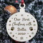 First Christmas With Dog Cat PERSONALISED Tree Decoration