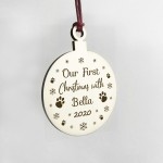 First Christmas With Dog Cat PERSONALISED Tree Decoration