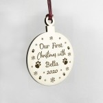 First Christmas With Dog Cat PERSONALISED Tree Decoration