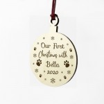 First Christmas With Dog Cat PERSONALISED Tree Decoration