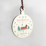 1st Christmas New Home Wood Bauble PERSONALISED Tree Decor