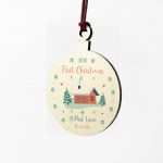 1st Christmas New Home Wood Bauble PERSONALISED Tree Decor