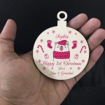 1st Christmas Decoration For Baby PERSONALISED Baby Girl Gift