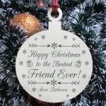 Christmas Gift For Best Friend PERSONALISED Wood Bauble