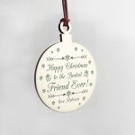 Christmas Gift For Best Friend PERSONALISED Wood Bauble