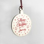 Christmas Bauble ANY NAME Personalised Wood Bauble Tree Decor