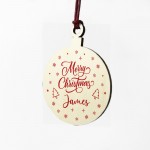 Christmas Bauble ANY NAME Personalised Wood Bauble Tree Decor