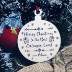 Xmas Gift For Colleague Wood Bauble Tree Decor PERSONALISED