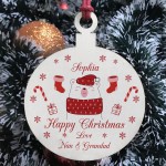 Babys 1st Christmas PERSONALISED Wood Bauble Tree Decor