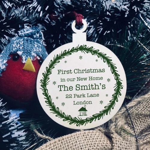 New Home Christmas Tree Decoration 1st Xmas Personalised