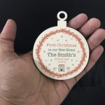 First Christmas New Home Gift Wooden Bauble For Christmas Tree