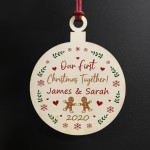 First Christmas Together Wooden Circle Christmas Tree Decor