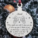 PERSONALISED Memorial Gift For Christmas Tree Wood Bauble