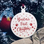 PERSONALISED First Christmas Wood Bauble New Baby Gift