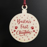 PERSONALISED First Christmas Wood Bauble New Baby Gift