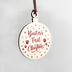 PERSONALISED First Christmas Wood Bauble New Baby Gift